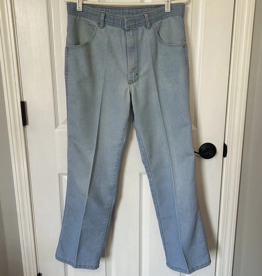 Vtg Wrangler Men’s Elite Jeans Measures 33x28 Light Wash Denim Retro USA